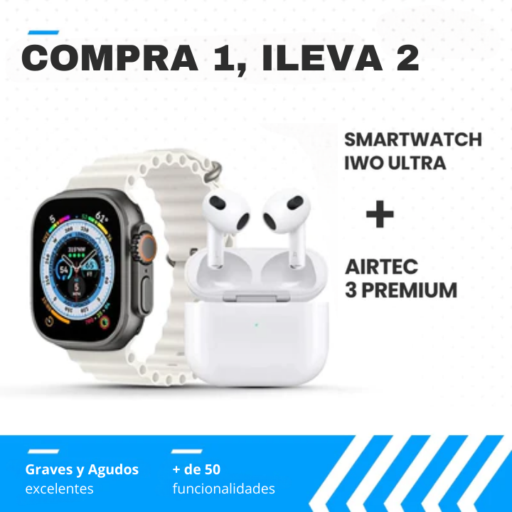 Combo AirTec 3 + Smartwatch Iwo Ultra ¡Compra 1 y llévate 2!